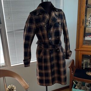 Classic Plaid Trench Coat Women made in Italy.